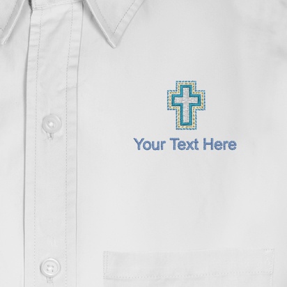 Design Preview for Design Gallery: Religious & Spiritual Men's Embroidered Dress Shirts, Men's White