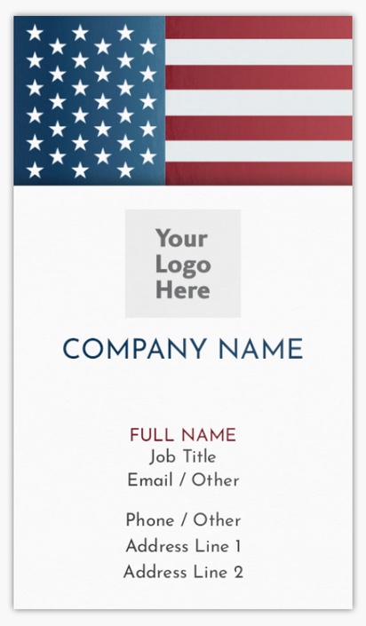 Design Preview for Design Gallery: Patriotic & Military Standard Visiting Cards