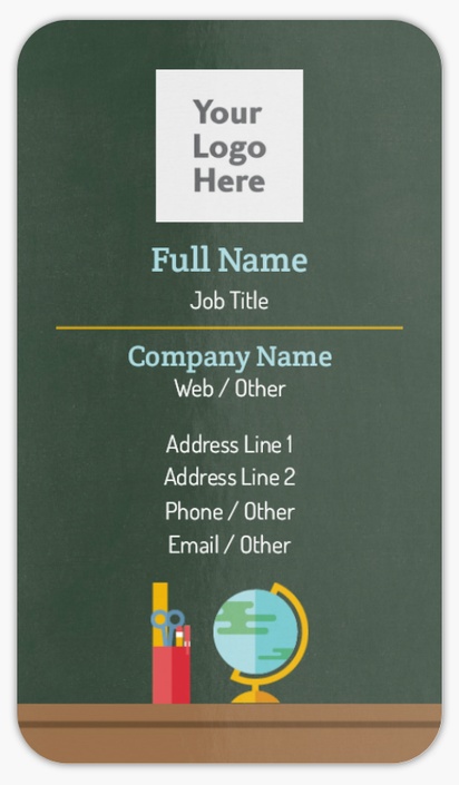 Design Preview for Elementary Schools Rounded Corner Business Cards Templates, Standard (3.5" x 2")
