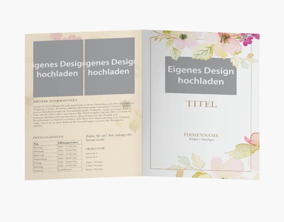Designvorschau für Designgalerie: Falzflyer Florale Muster, Einbruchfalz A4 (210 x 297 mm)