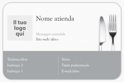 Anteprima design per Galleria di design: biglietti da visita con angoli arrotondati per servizi di ristorazione, Arrotondati Standard (85 x 55 mm)