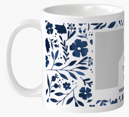 Design Preview for Design Gallery: Florals & Greenery Personalised Mugs, 325 ml  Wrap-around