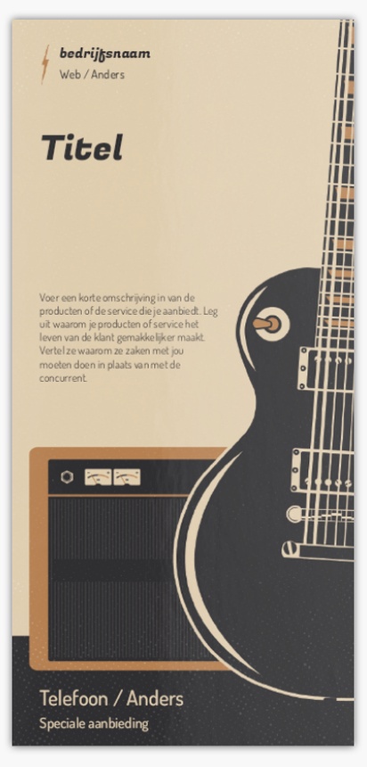 Voorvertoning ontwerp voor Ontwerpgalerij: Muziek Flyers en folders,  Geen vouwlijn DL (99 x 210 mm)