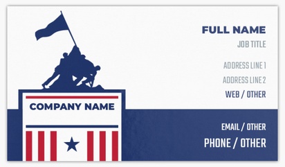 Design Preview for Patriotic & Military Glossy Business Cards Templates, Standard (3.5" x 2")