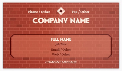 Design Preview for Design Gallery: Masonry & Bricklaying Premium Plus Visiting Cards
