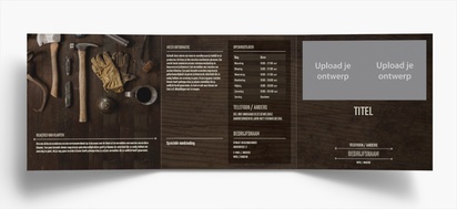 Voorvertoning ontwerp voor Ontwerpgalerij: Timmerwerk en houtbewerking Folders, Drieluik Vierkant (148 x 148 mm)