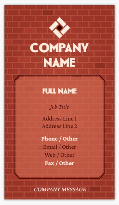 Design Preview for Design Gallery: Masonry & Bricklaying Matte Visiting Cards, Standard (89 x 51 mm)