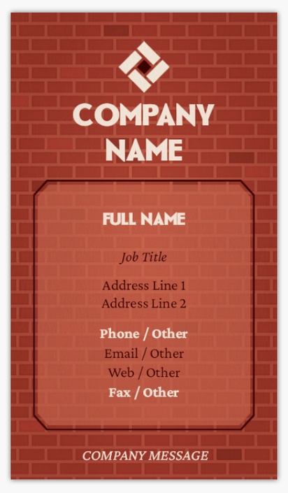 Design Preview for Design Gallery: Masonry & Bricklaying Non-Tearable Visiting Cards