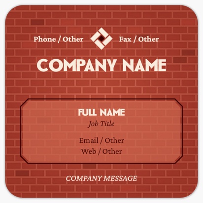 Design Preview for Design Gallery: Masonry & Bricklaying Rounded Corner Business Cards, Rounded Square (65 x 65 mm)