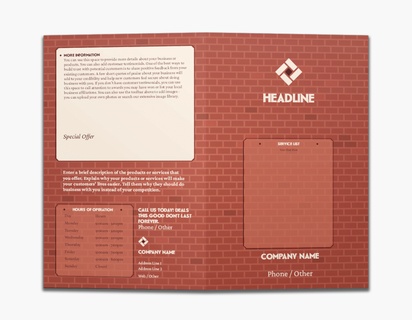 Design Preview for Design Gallery: Masonry & Bricklaying Custom Brochures, 8.5" x 11" Bi-fold