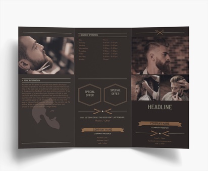 Design Preview for Design Gallery: Barbers Folded Leaflets, Tri-fold DL (99 x 210 mm)