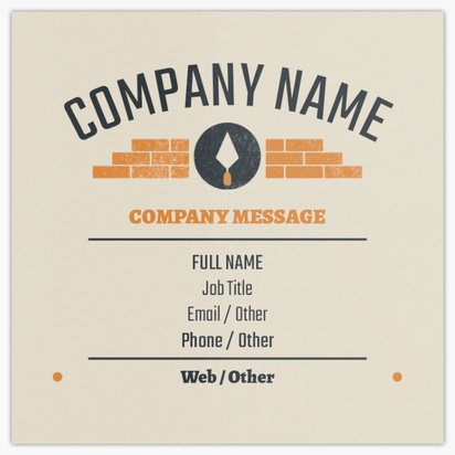 Design Preview for Design Gallery: Masonry & Bricklaying Ultra-Thick Business Cards, Square (65 x 65 mm)