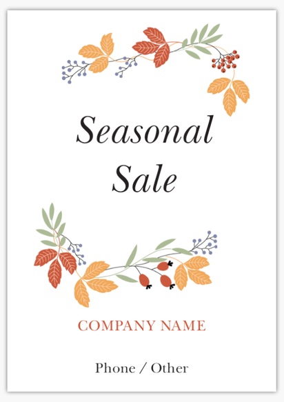 Design Preview for Design Gallery: Seasonal Plastic Signs, A1 (594 x 841 mm)