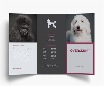 Forhåndsvisning av design for Designgalleri: Dyr og dyrestell Brosjyrer, 3-fløyet DL (99 x 210 mm)