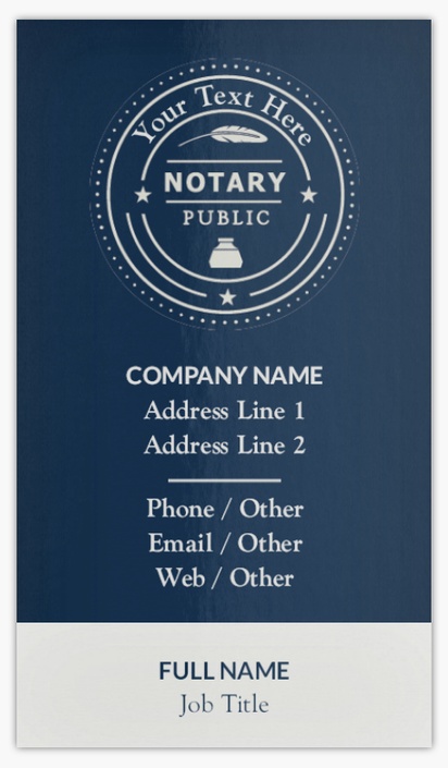 A foil traveling notary blue gray design