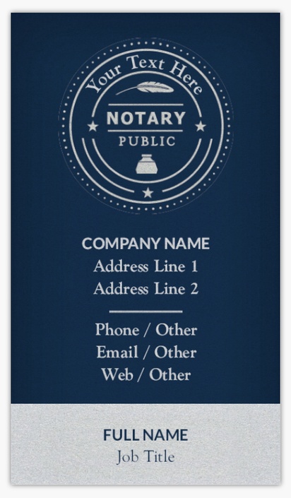 A foil traveling notary blue white design