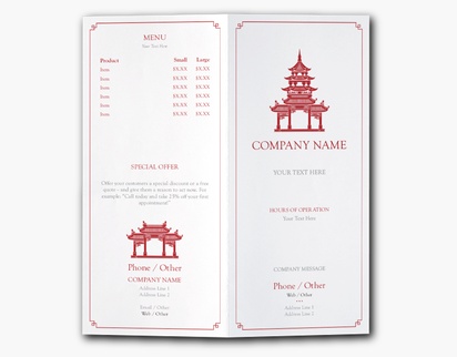 Design Preview for Design Gallery: Restaurants Custom Brochures, 9" x 8" Bi-fold