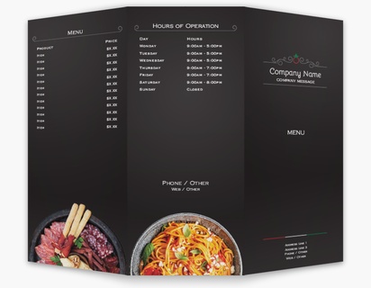 Design Preview for Design Gallery: Food & Beverage Menus, Tri-fold