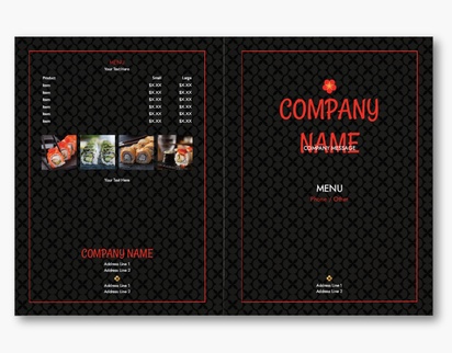 Design Preview for Design Gallery: Menus Custom Brochures, 11" x 17" Bi-fold