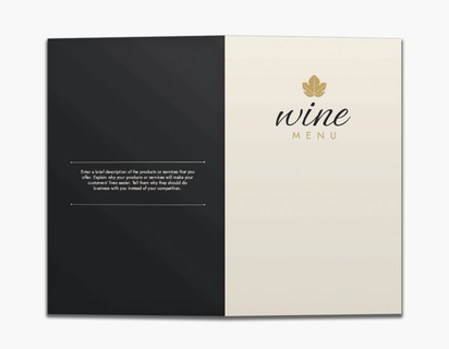 A wine menu wine list black cream design for Elegant