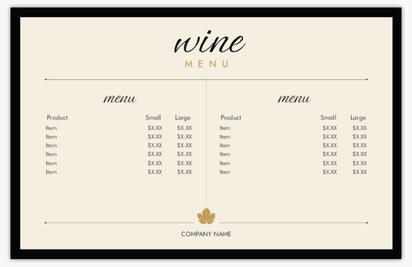 A wine wine menu black cream design for Modern & Simple