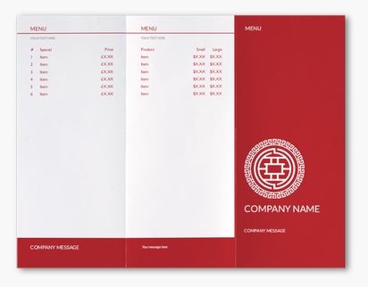 Design Preview for Design Gallery: Menus Custom Brochures, 8.5" x 11" Z-fold