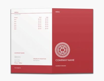 Design Preview for Design Gallery: Menus Custom Brochures, 8.5" x 11" Bi-fold