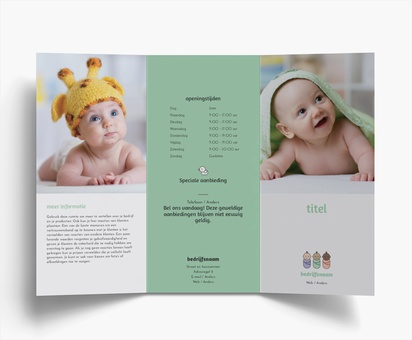 Voorvertoning ontwerp voor Ontwerpgalerij: Zwangerschap en bevallen Folders, Drieluik DL (99 x 210 mm)