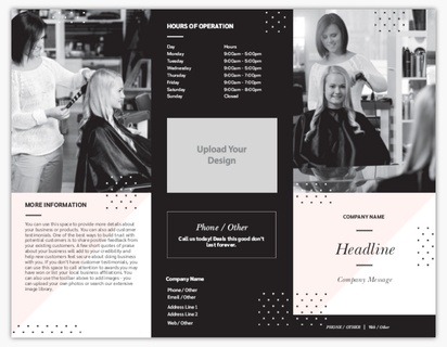 Design Preview for Design Gallery: Beauty & Spa Menu Cards, Tri-Fold Menu