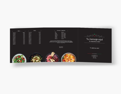 Vista previa del diseño de Galería de diseños de folletos plegados para comida y bebida, Tríptico Cuadrado (210 x 210 mm)
