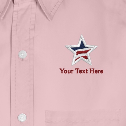 Design Preview for Design Gallery: Law, Public Safety & Politics Men's Embroidered Dress Shirts, Men's Pink