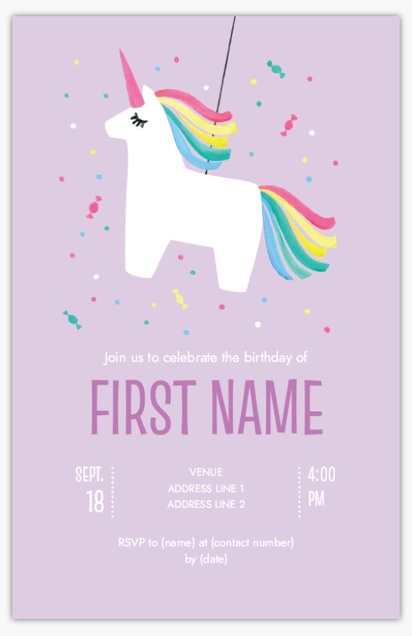 A rainbow unicorn animal pink white design for Girl