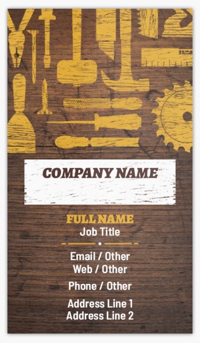 Design Preview for Design Gallery: Carpentry & Woodworking Standard Visiting Cards