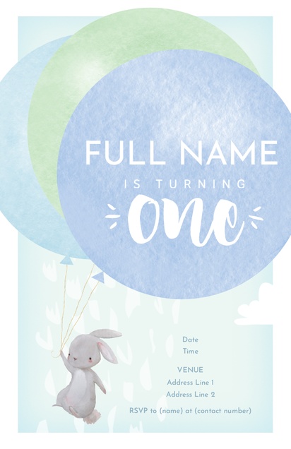 A first birthday invite cute white design for Theme