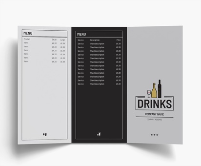 Design Preview for Design Gallery: Menus Folded Leaflets, Tri-fold DL (99 x 210 mm)