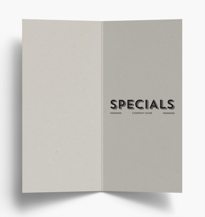 Design Preview for Design Gallery: Menus Folded Leaflets, Bi-fold DL (99 x 210 mm)