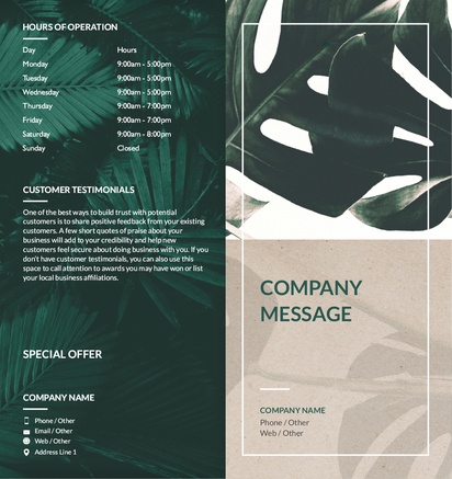 Design Preview for Design Gallery: Nature & Landscapes Folded Leaflets, Bi-fold DL (99 x 210 mm)