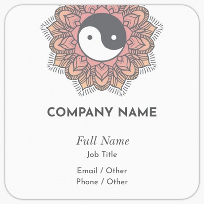 Design Preview for Design Gallery: Yoga & Pilates Rounded Corner Business Cards, Rounded Square (65 x 65 mm)