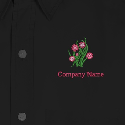 Design Preview for Design Gallery: Baby Men's Embroidered Dress Shirts, Men's Black