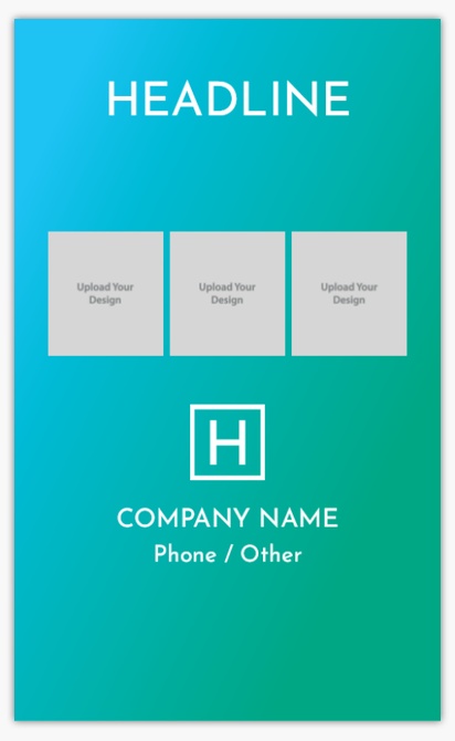 A turquoise vertical blue design for Modern & Simple with 3 uploads