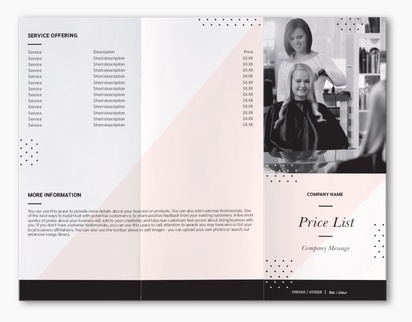 A pricing price menu gray design for Elegant