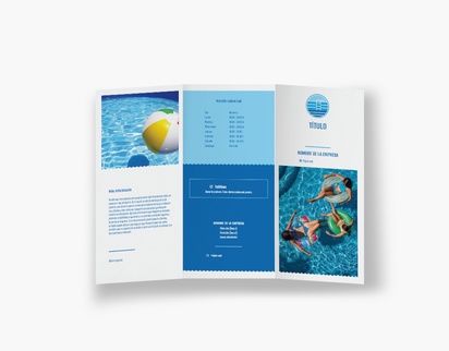 Vista previa del diseño de Galería de diseños de folletos plegados para piscina y spa, Tríptico DL (99 x 210 mm)