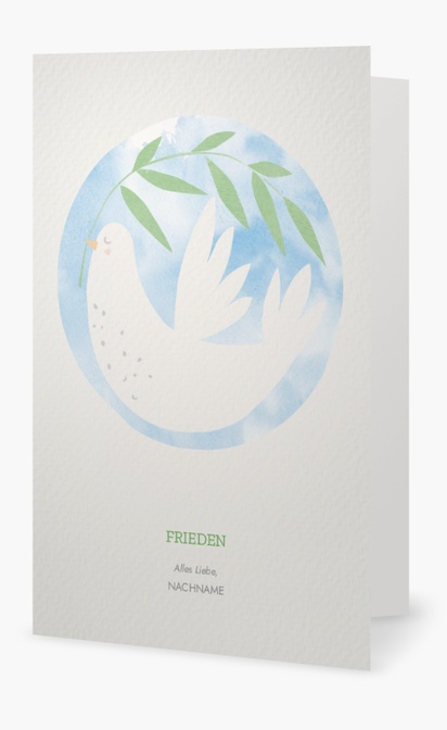 Designvorschau für Designgalerie: Weihnachtskarten Friedenssymbole, 18.2 x 11.7 cm  Klappformat