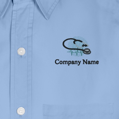 Design Preview for Design Gallery: Health & Wellness Men's Embroidered Dress Shirts, Men's Blue