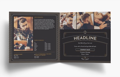 Design Preview for Design Gallery: Barbers Folded Leaflets, Bi-fold Square (210 x 210 mm)