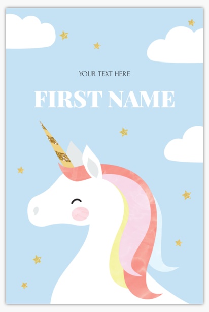 A unicorn poster unicorn birthday party blue white design for Birthday