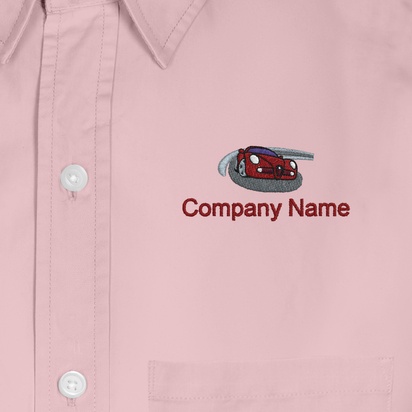Design Preview for Design Gallery: Automotive & Transportation Men's Embroidered Dress Shirts, Men's Pink