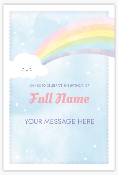 A rainbow party sign rainbow birthday party white design for Child Birthday