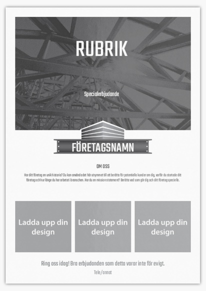 Förhandsgranskning av design för Designgalleri: Bygg & anläggning Flyers och broschyrer,  Ingen falsning A5 (148 x 210 mm)