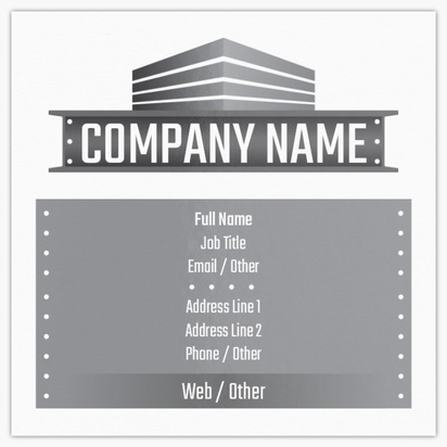 Design Preview for Manufacturing & Distribution Standard Business Cards Templates, Square (2.5" x 2.5")